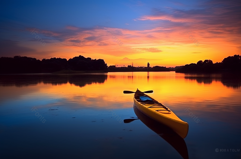 日落时在水上泛舟自然摄影,高清,摄影图,摄影图片,图片大全,摄影图免费下载